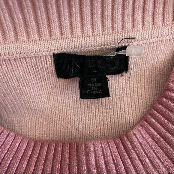 NBD Talya Metallic Coated Sweater in Pink Size M - Picture 10 of 13